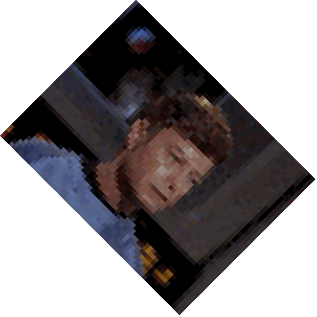 Pixelated, rotated Kirk